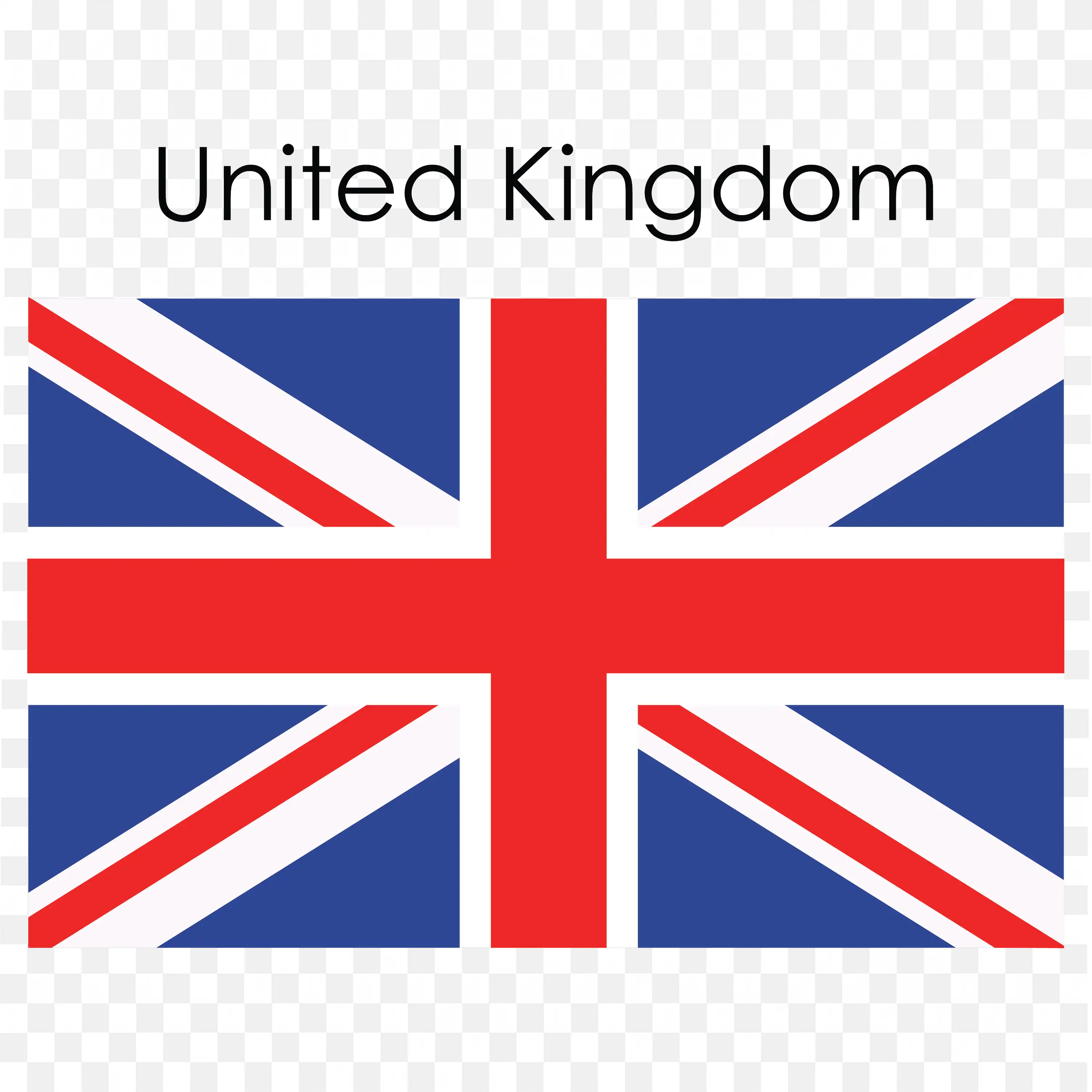 United Kingdom Flag with Red White and Blue Cross Design