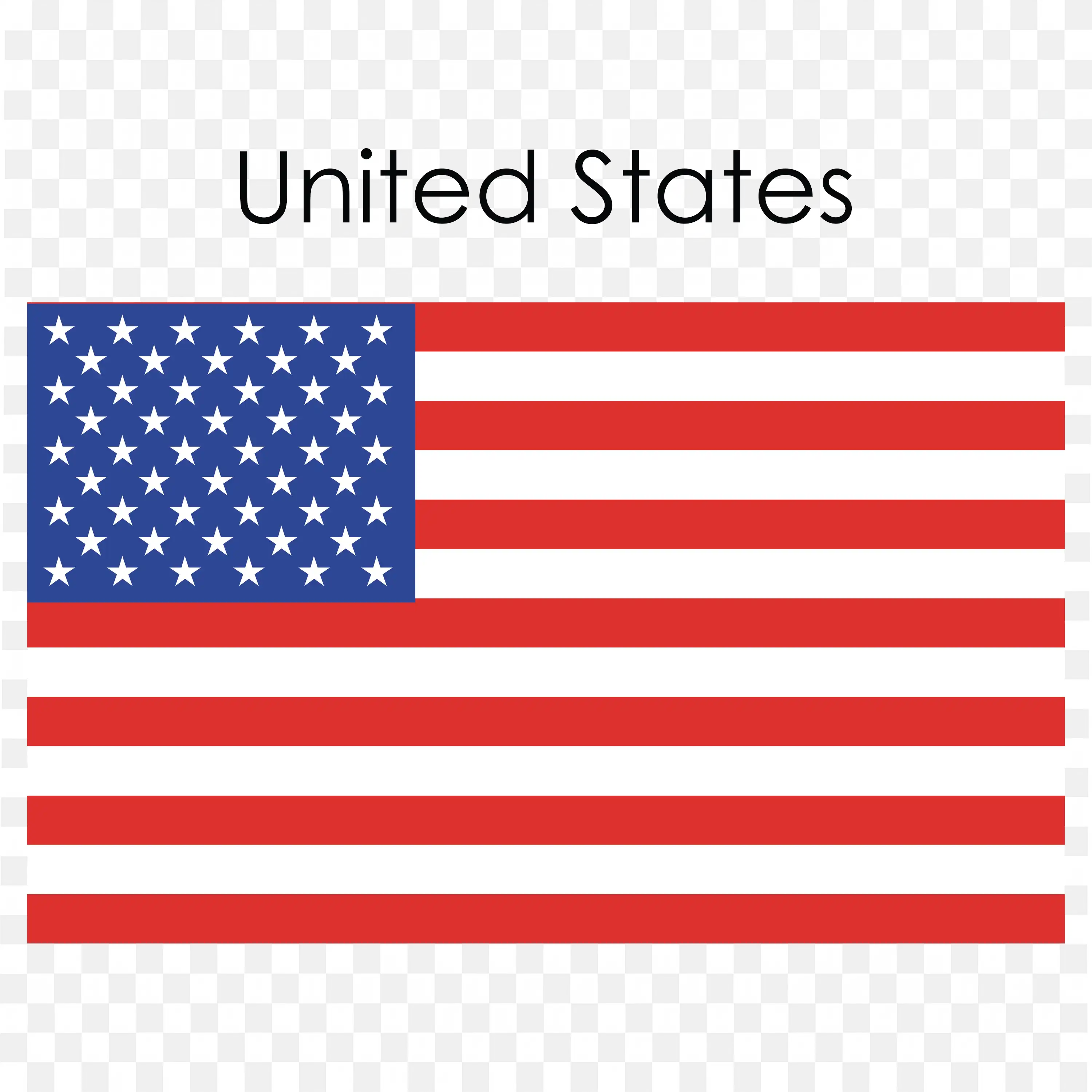 United States with Stars and Red White Horizontal Bands