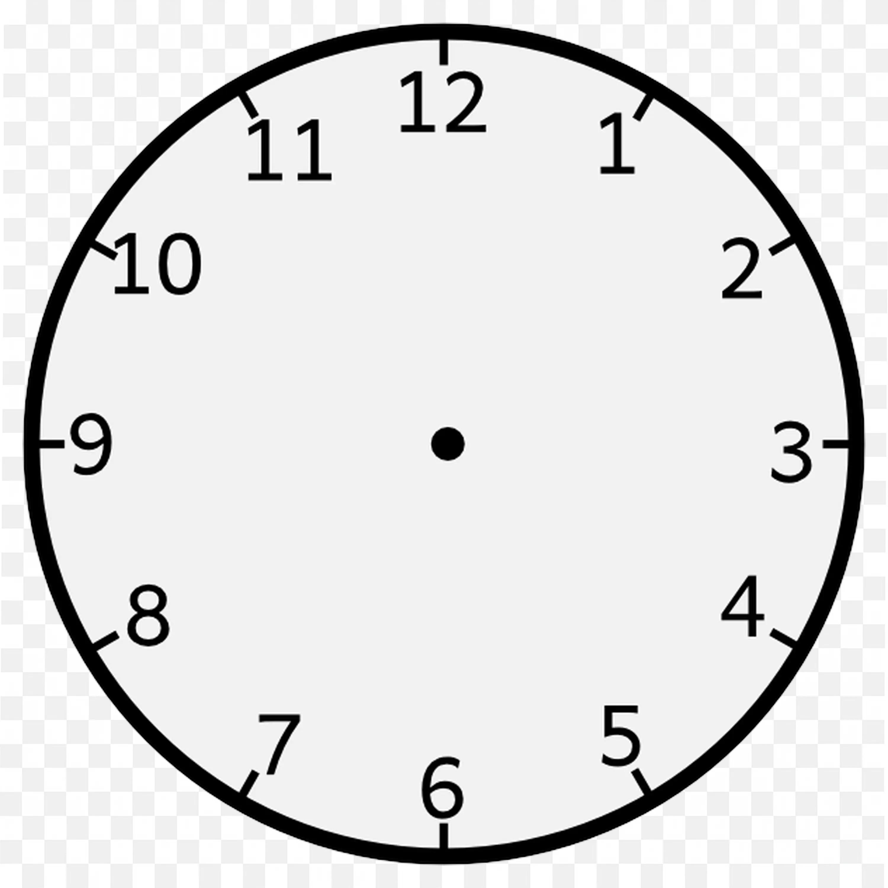 Wall Clock with Clean Black Hands Free PNG Download