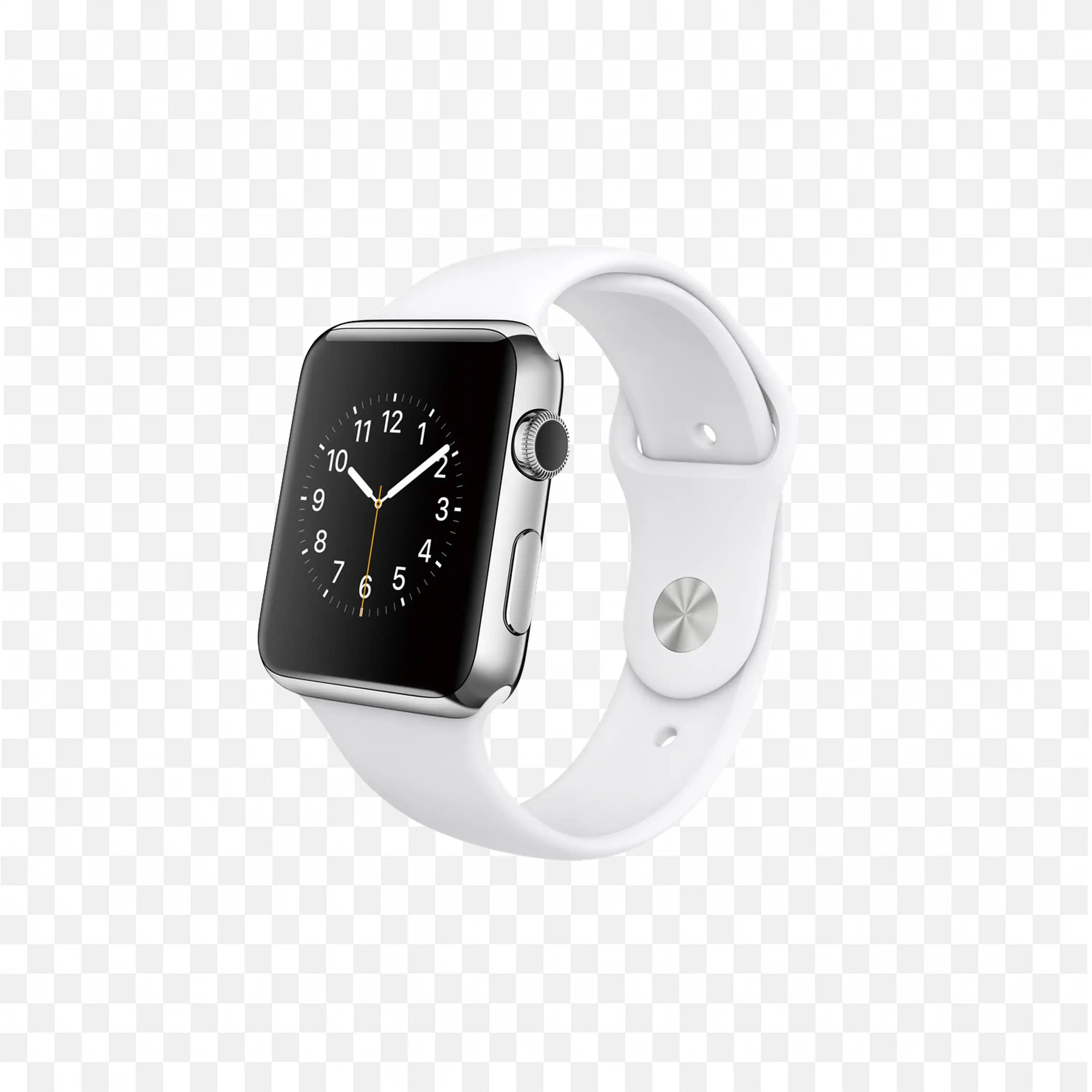 White Smartwatch with Digital Display and Strap Band PNG