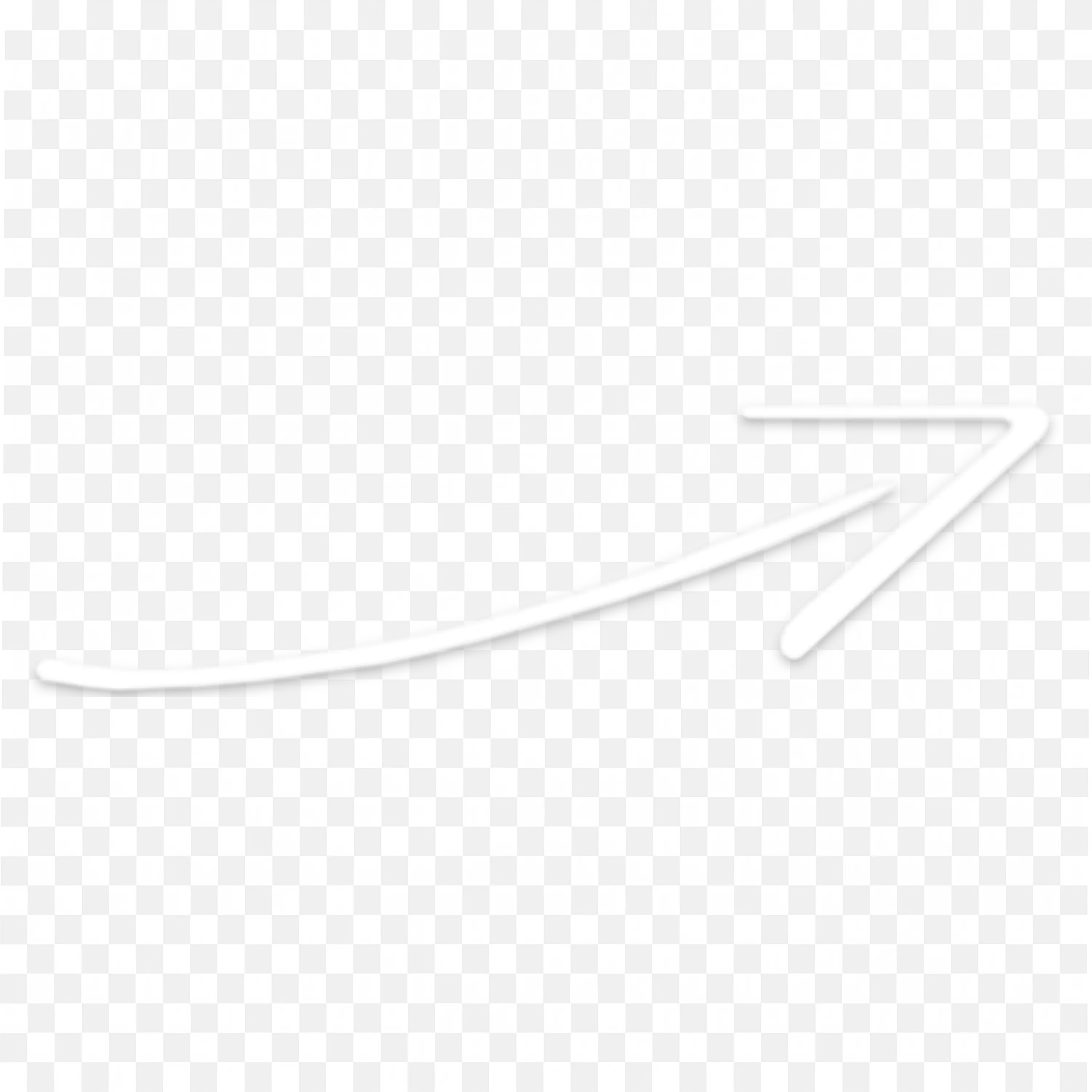 White Thin Upward Arrow Icon on Transparent Background PNG