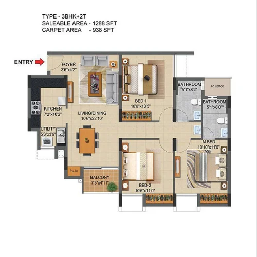 3 BHK Premium