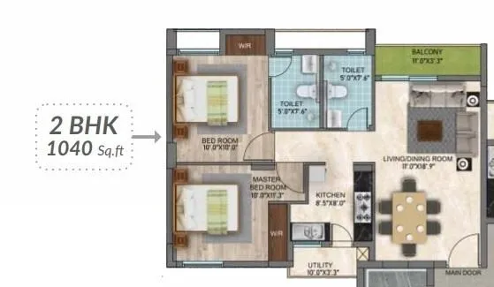 Image of: Rainbow Chetna 2 BHK Apartments Premium Homes Chennai 4