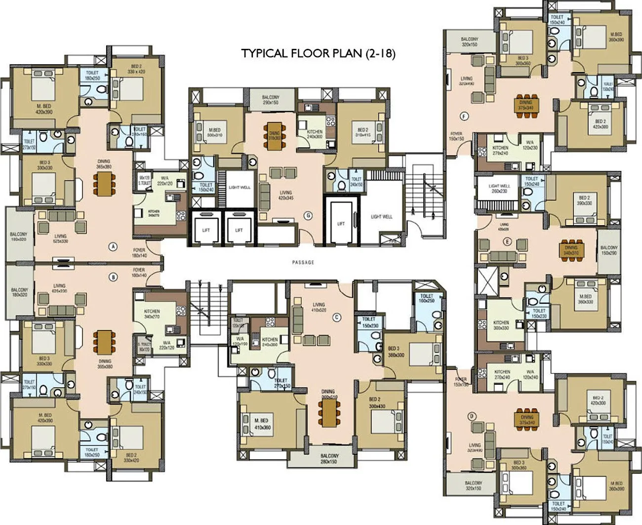 3 BHK + 3 T