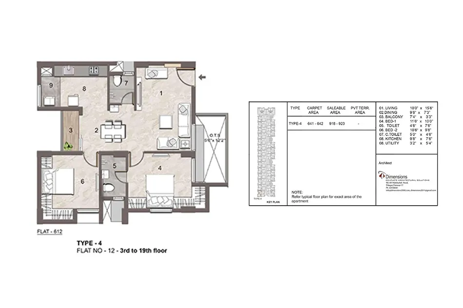 2 BHK + 2 T