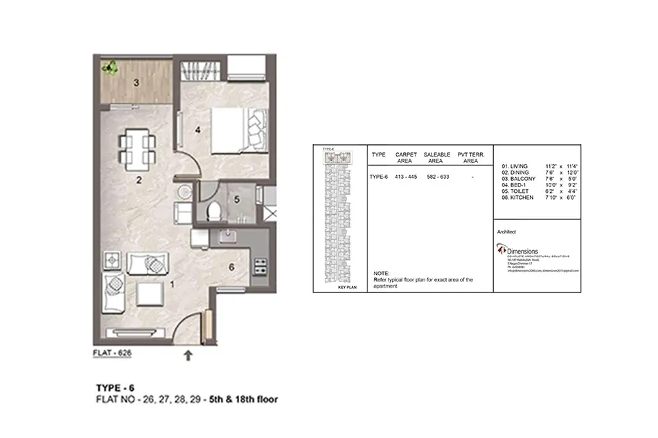 Compact 1BHK + 1T