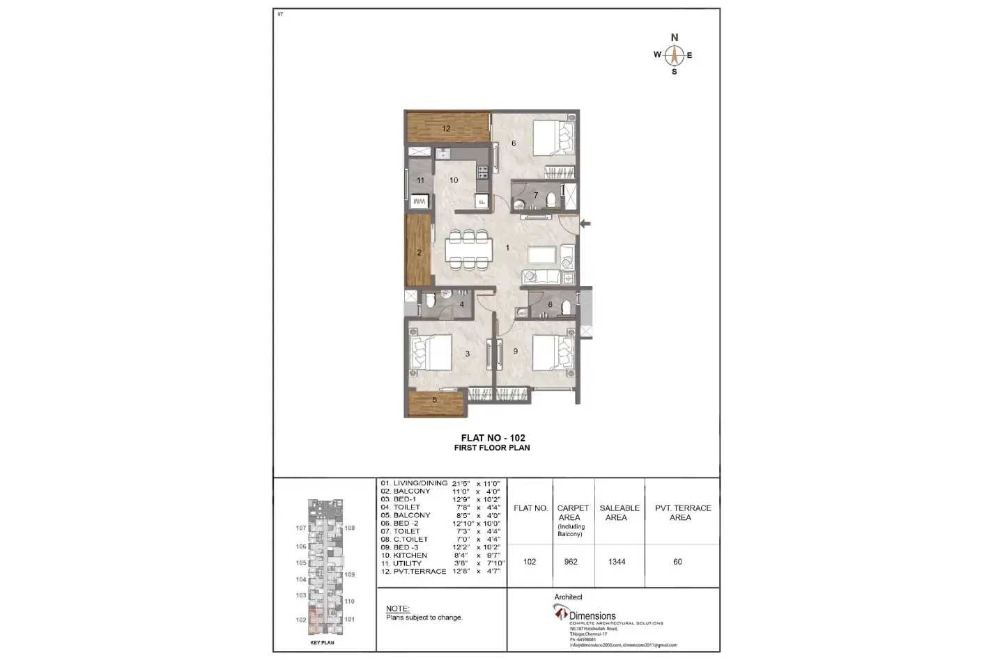 2 BHK + 2 T