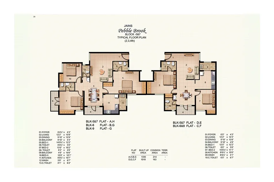 3 BHK + 3 T
