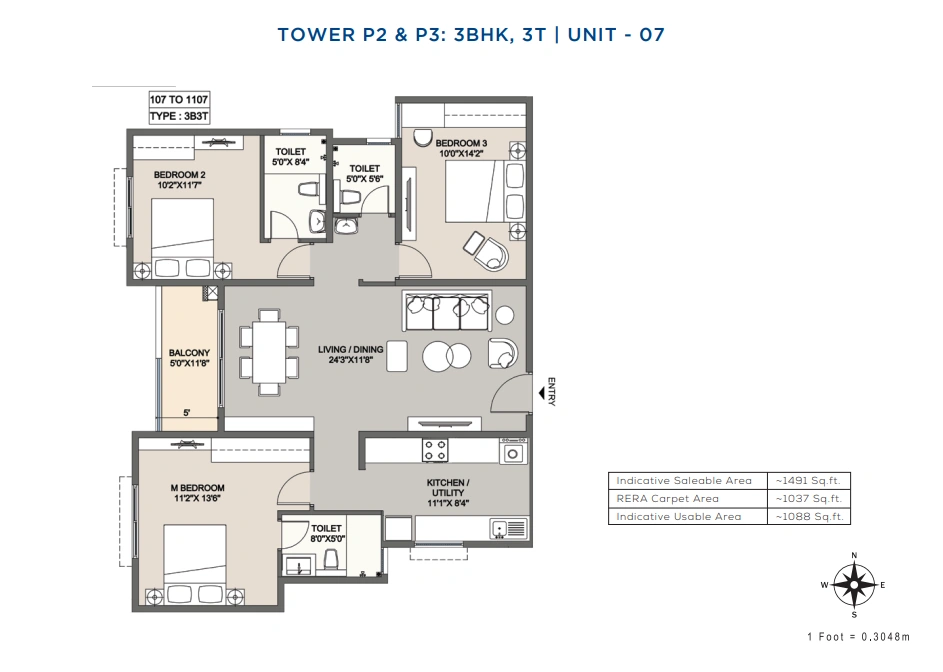 Lakevista 3Bed 3 Bath Floor Plan
