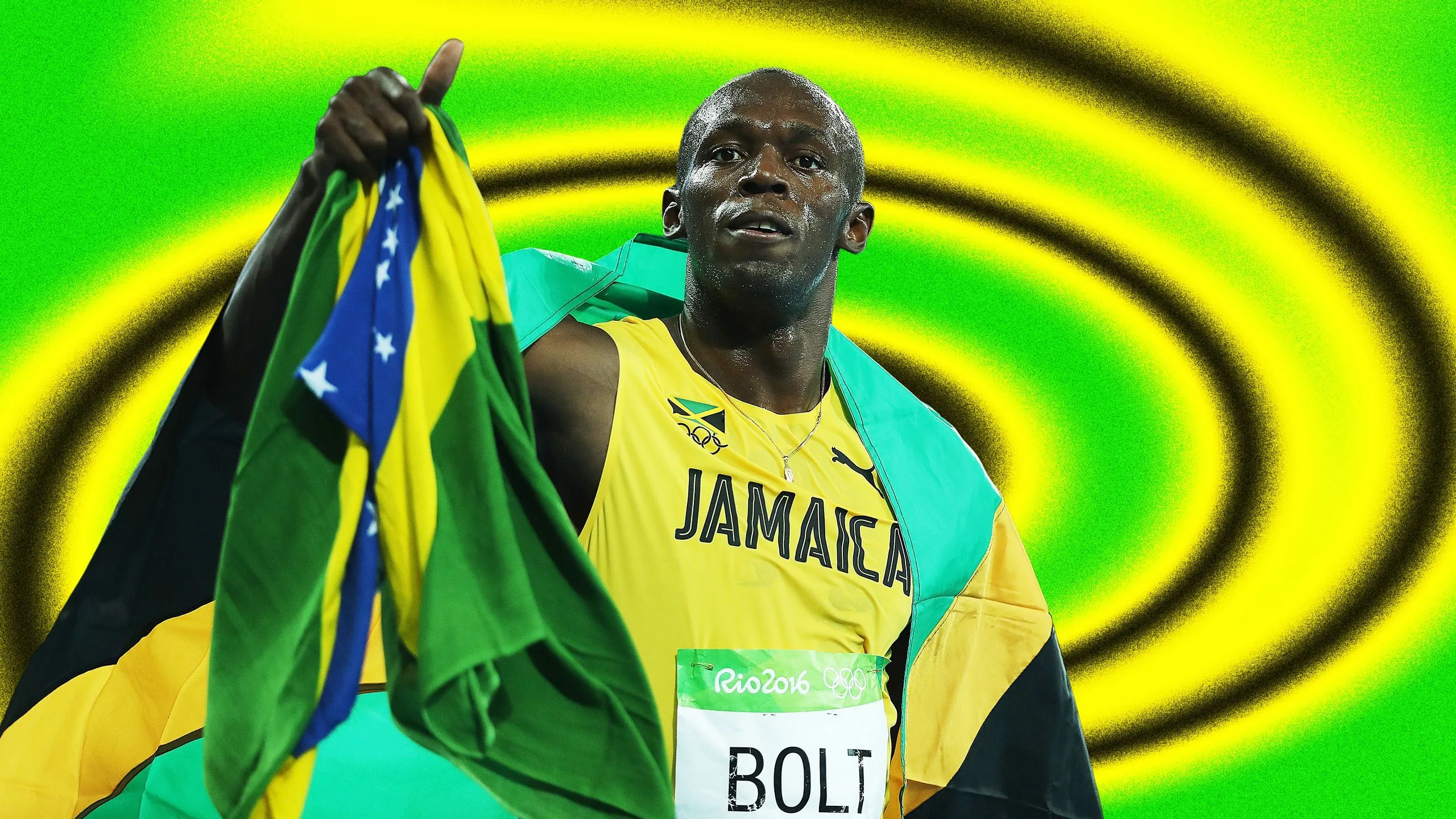 Usain Bolt with Medals