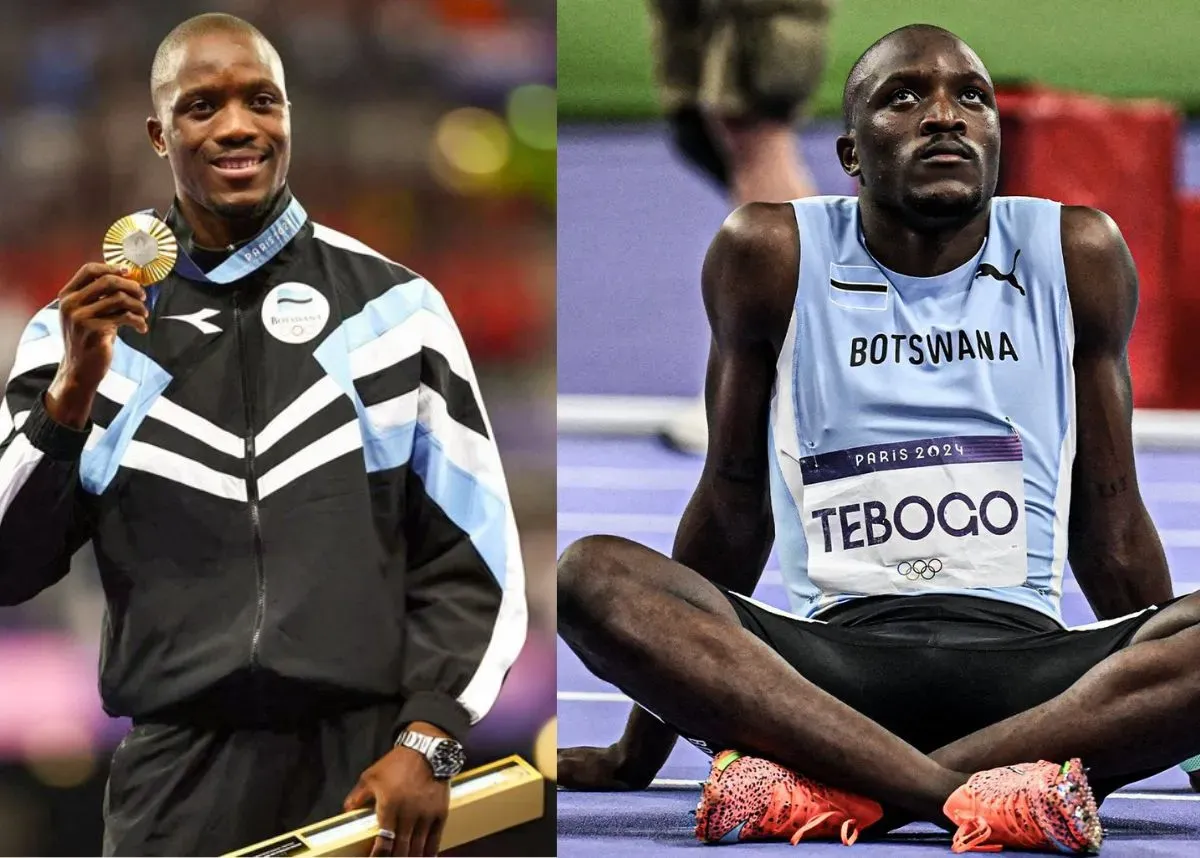 Letsile Tebogo smiling confidently at sports event sidelines