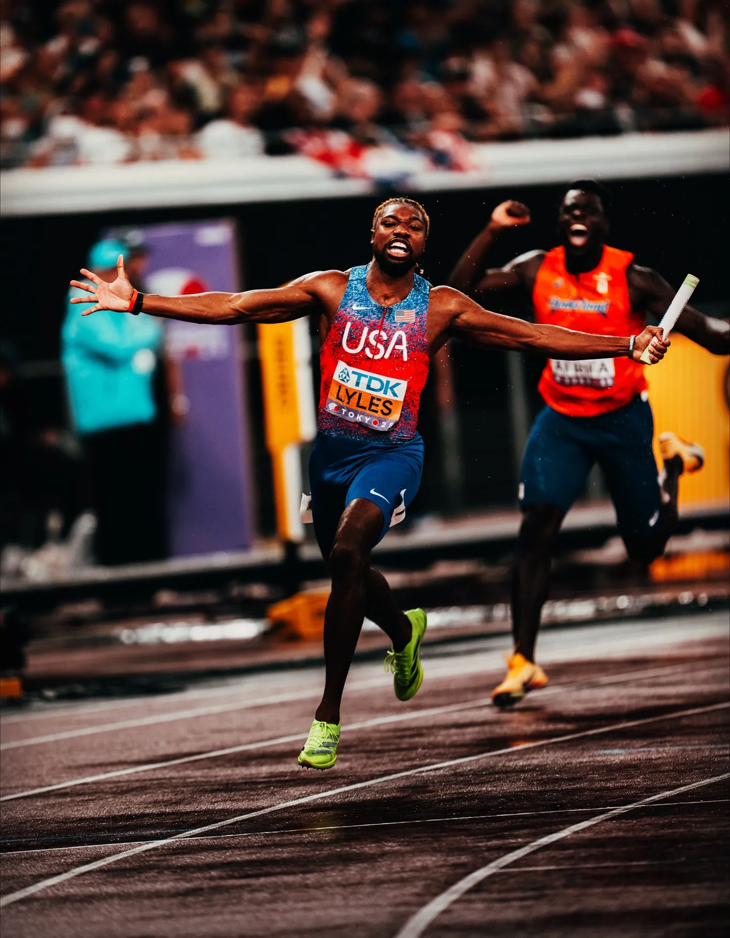 Noah Lyles Walks Track with Focus Before Race
