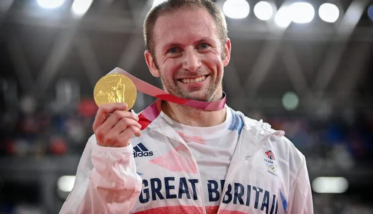 Jason Kenny Holding Olympic Gold Medal