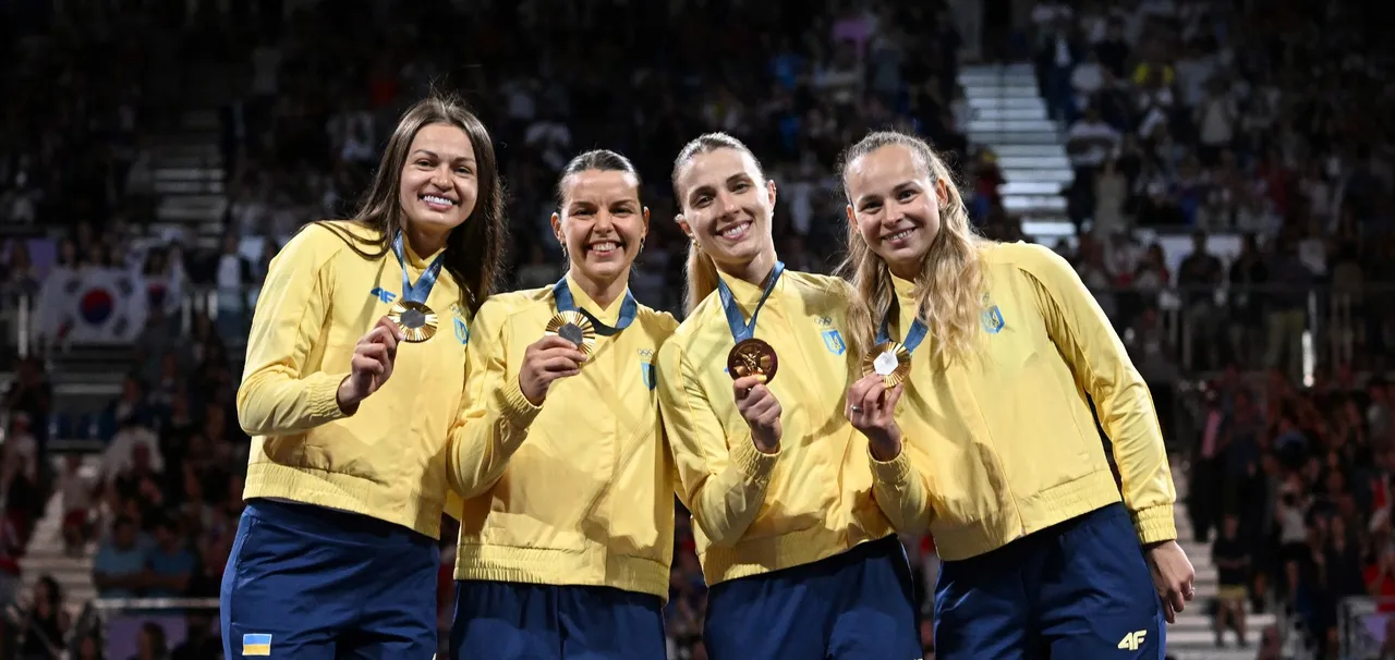 OlhaKharlan with Team in Yellow Uniforms