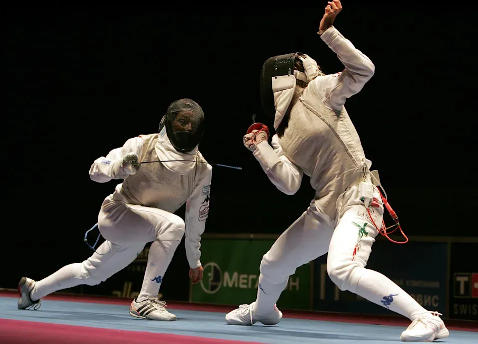 Vezzali's Winning Strike in a Fencing Match