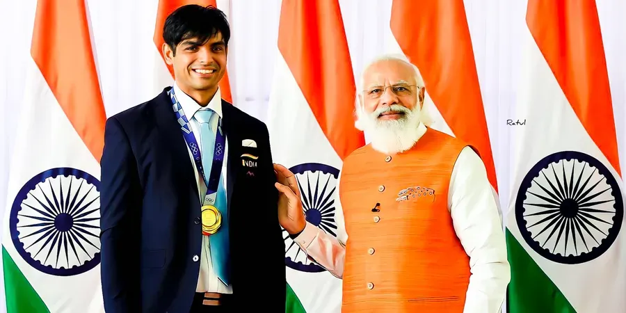 Neeraj Chopra Preparing to Throw Javelin with Intensity