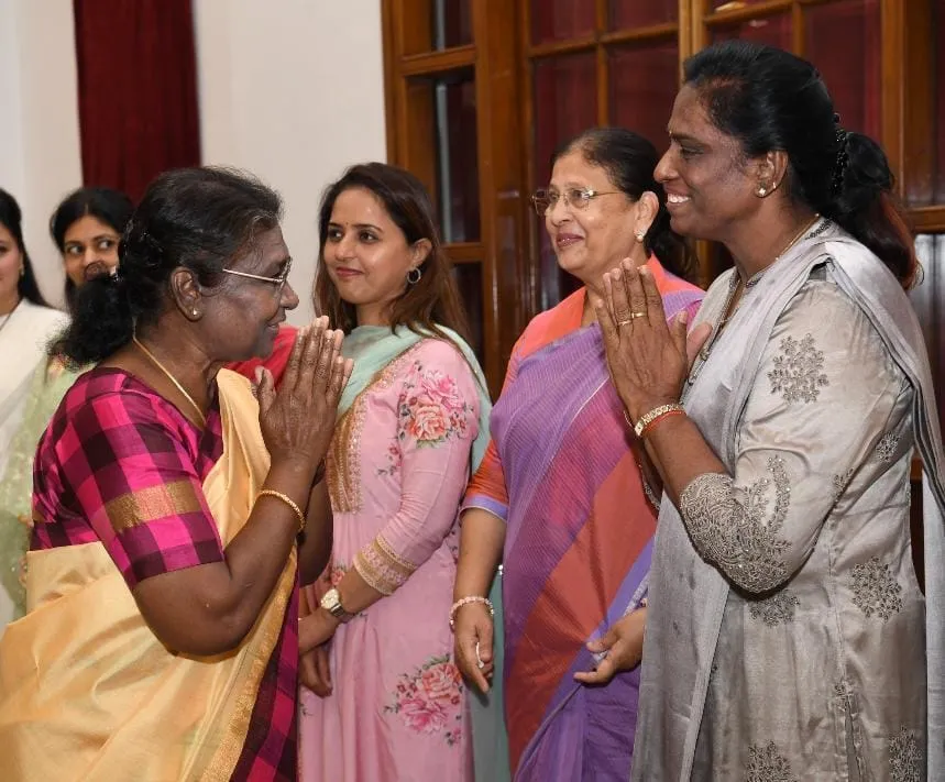 PT Usha Greeted with Flowers During Warm Welcome Visit