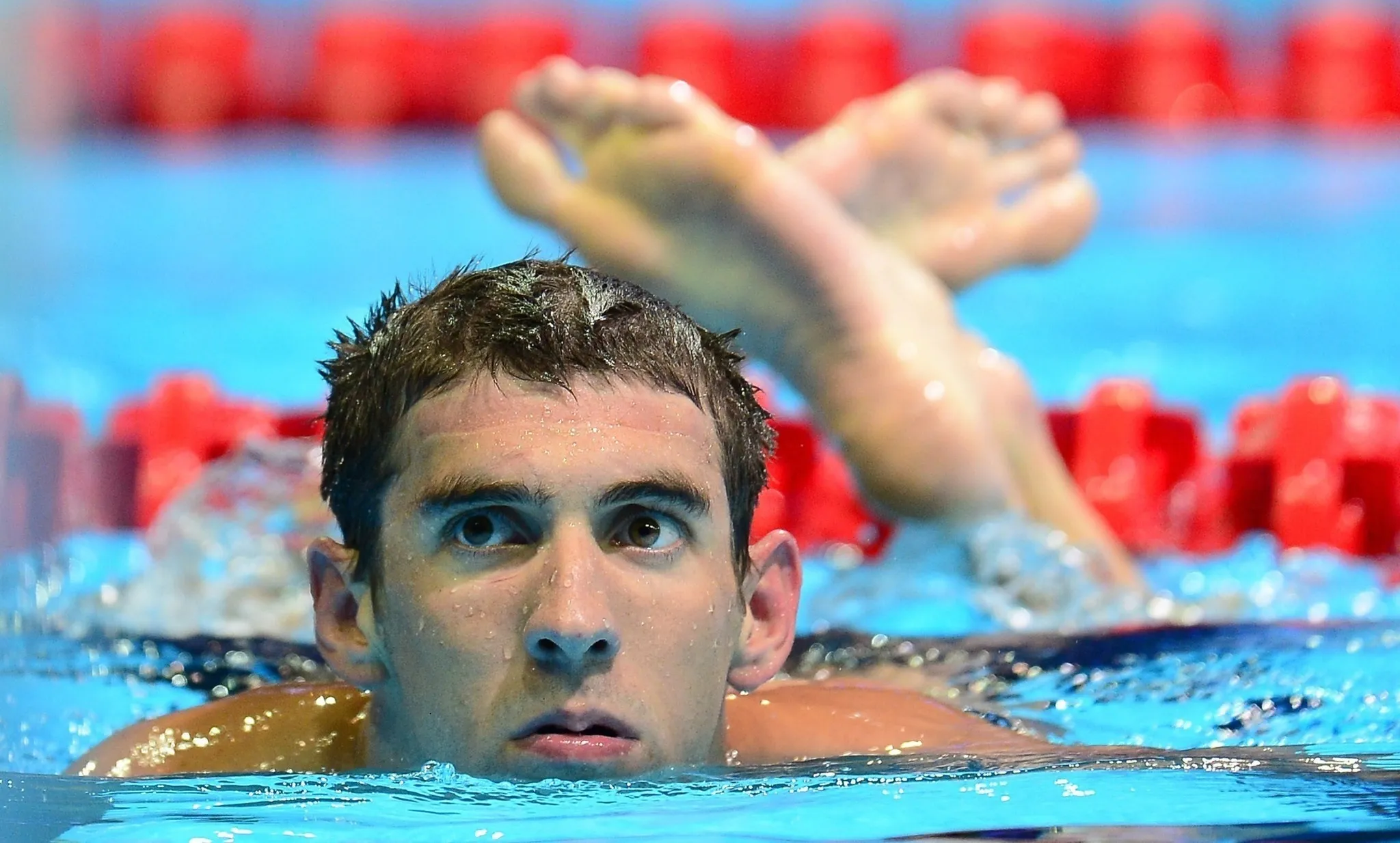 Michael Phelps Focused Swim Pose Wallpaper