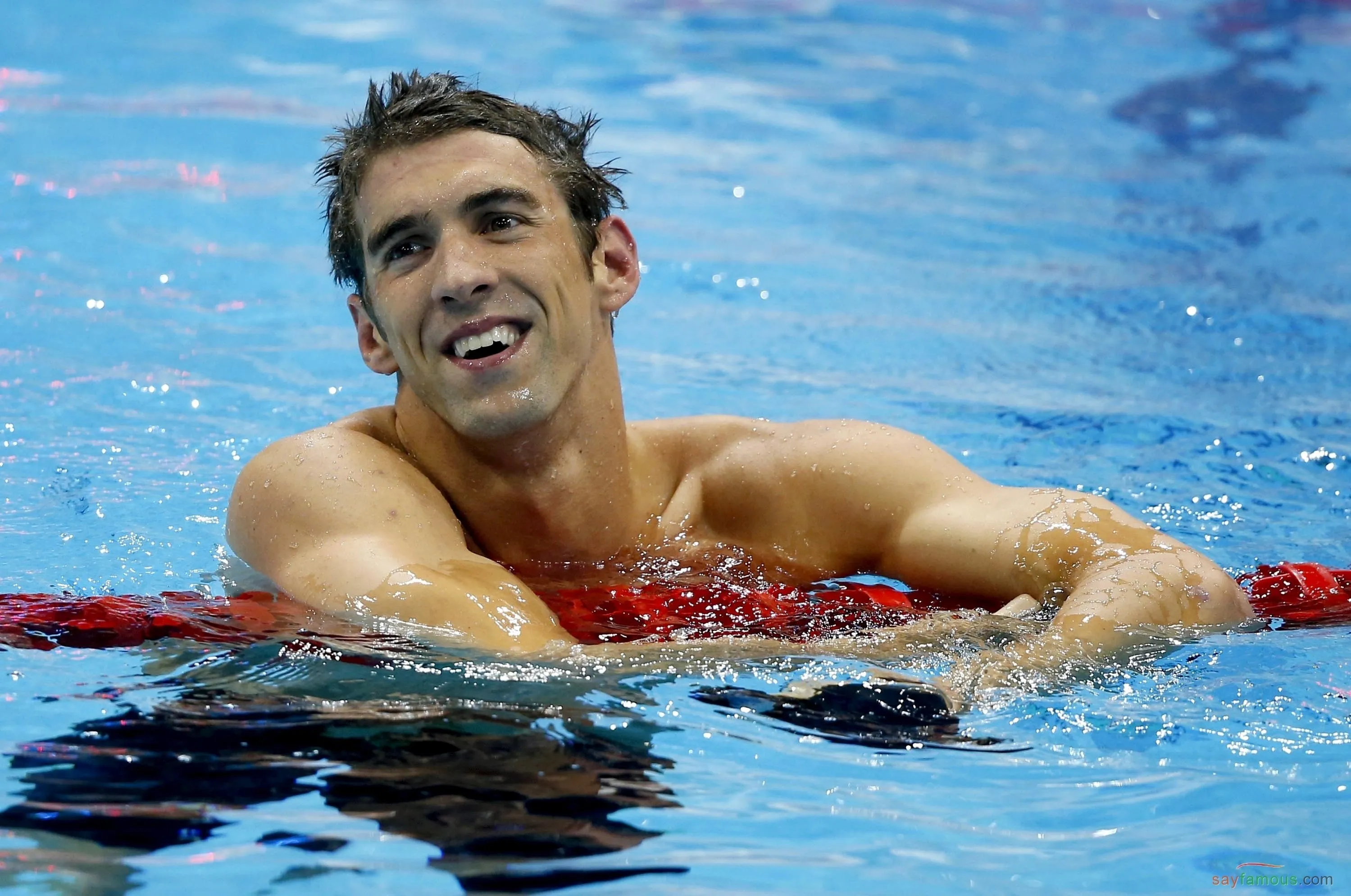 Michael Phelps Relaxing in Pool Wallpaper