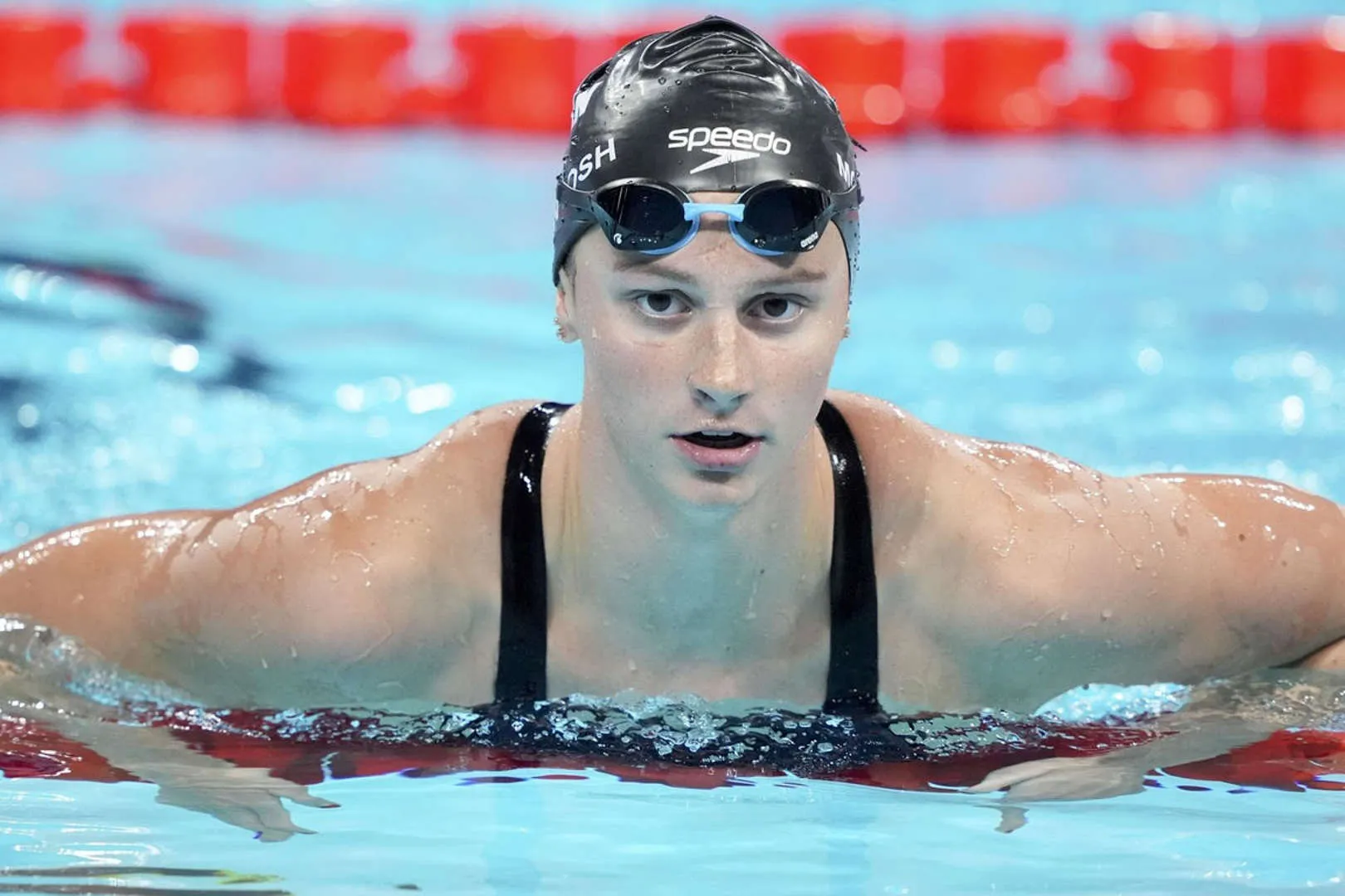 Summer McIntosh in Swimming Pool Before Competitive Championship Race