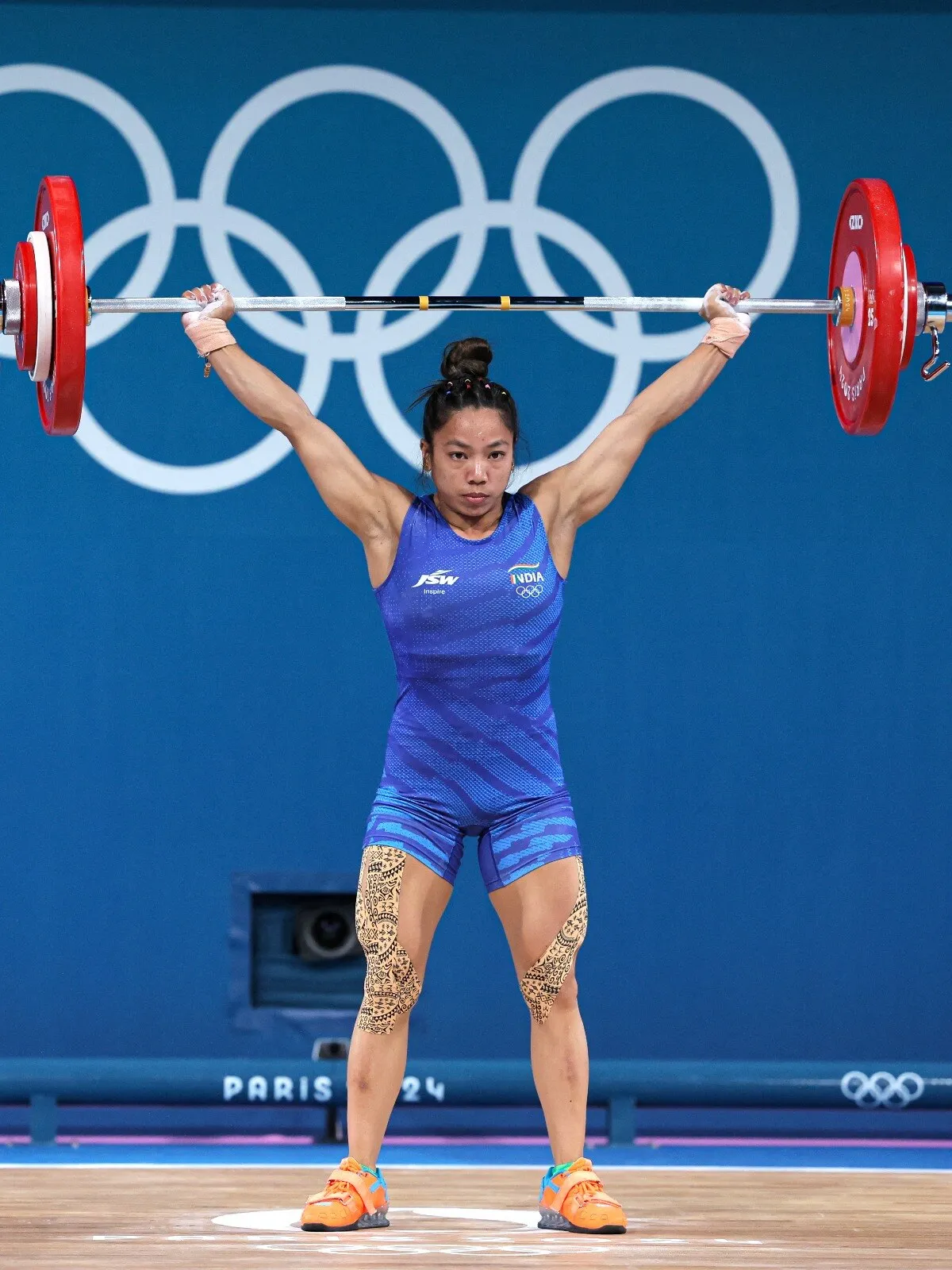 Mirabai Chanu Olympic Lift Celebration