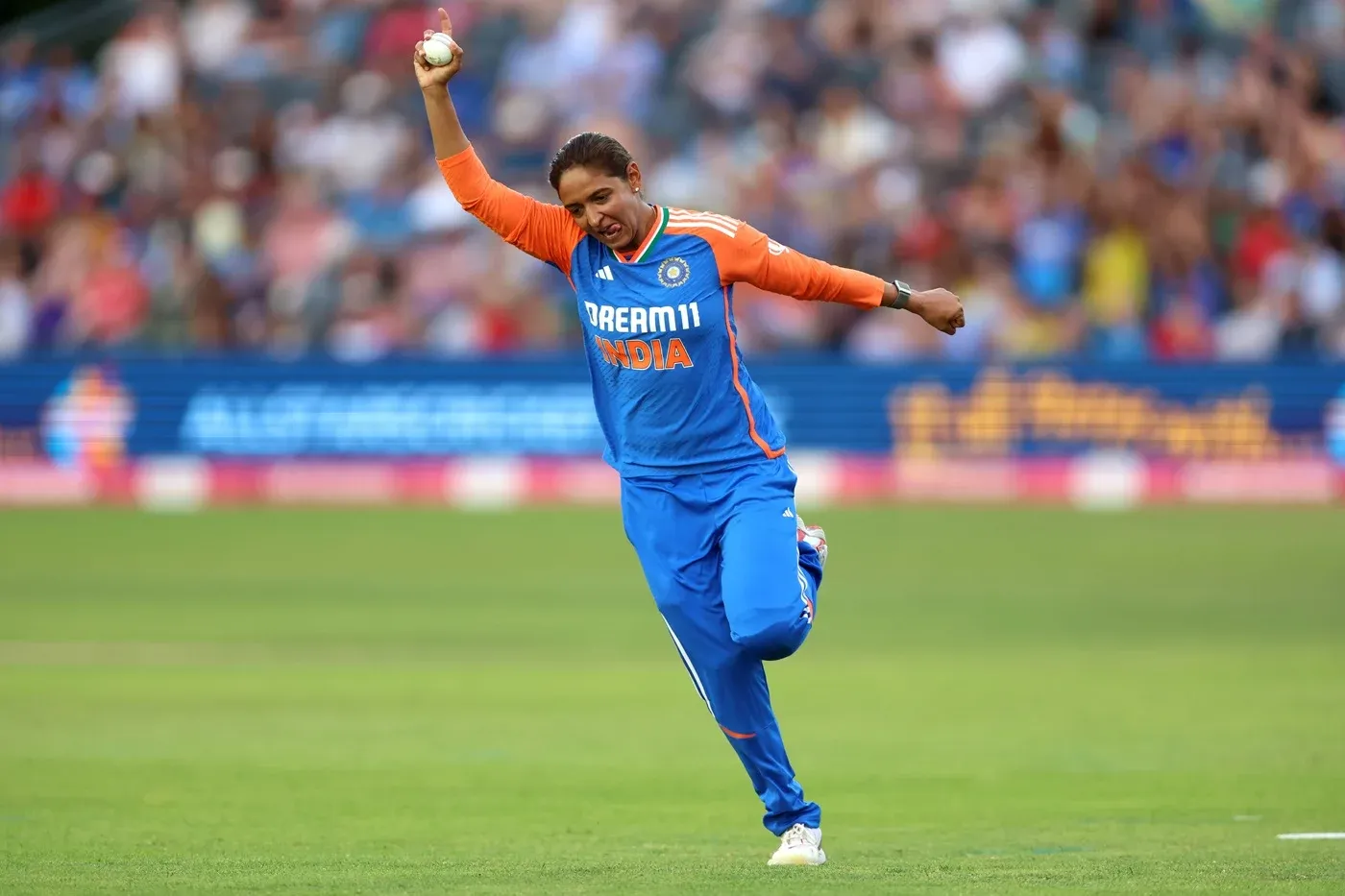 Harmanpreet Kaur Mid-Bowling Stride