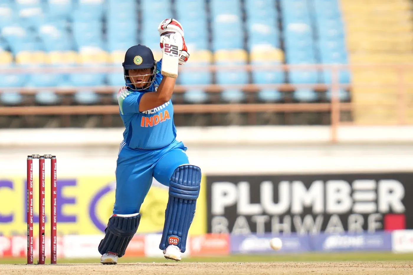 Richa Ghosh Plays Straight Drive During Intense Match