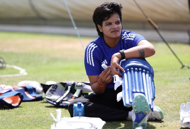 Shafali Verma Pads Up and Prepares to Bat Next