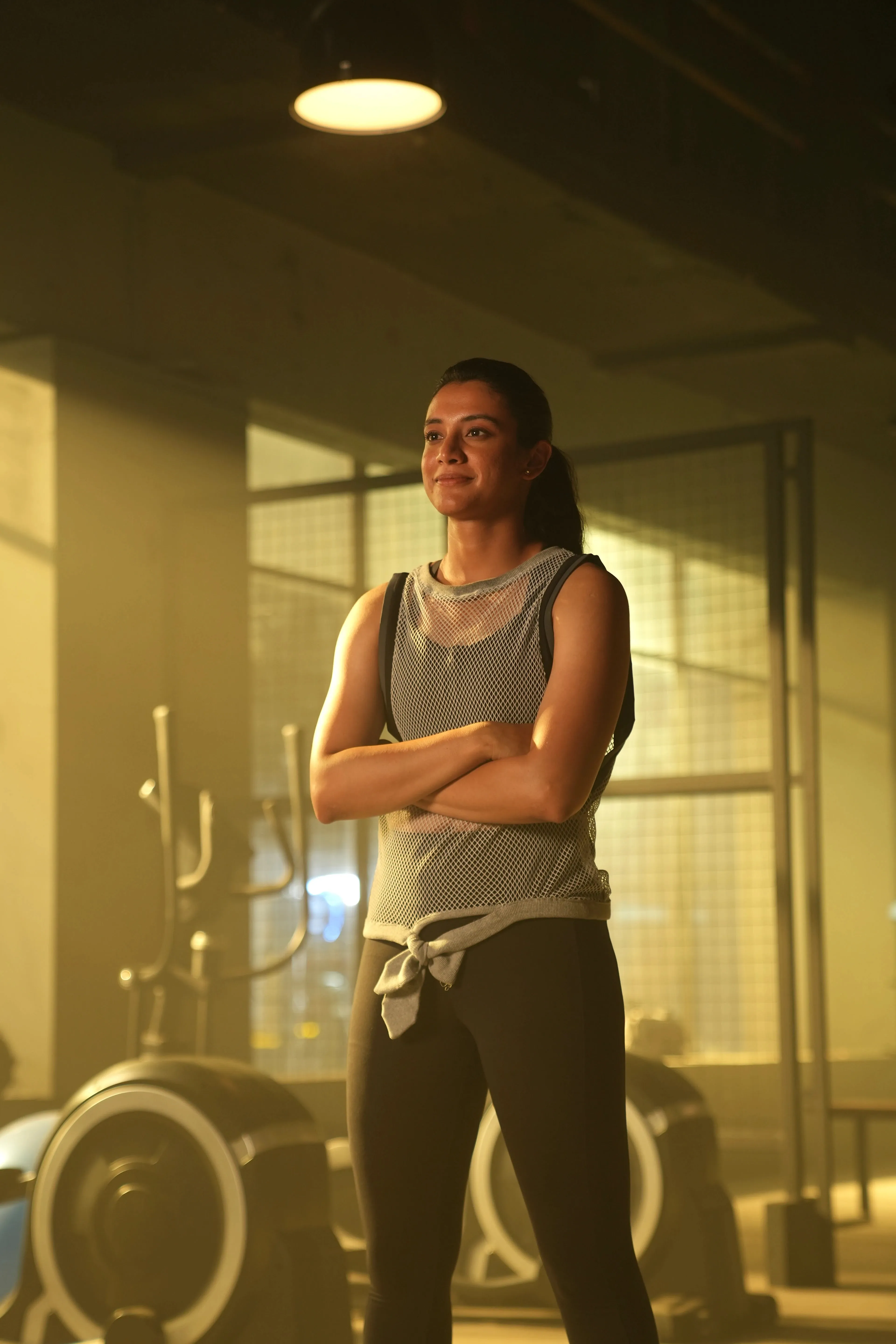 Mandhana in Gym Standing After Intense Workout