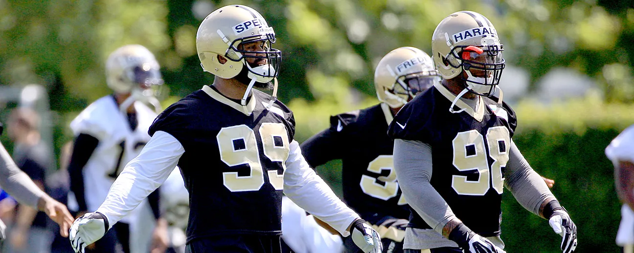Anthony Spencer with Saints Teammates