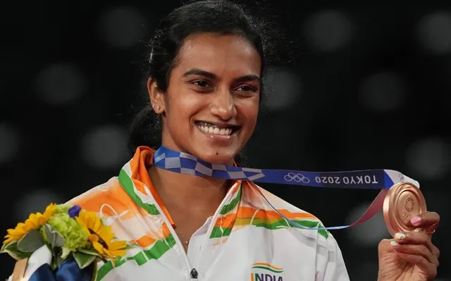 PV Sindhu Smiling With Olympic Medal Wallpaper