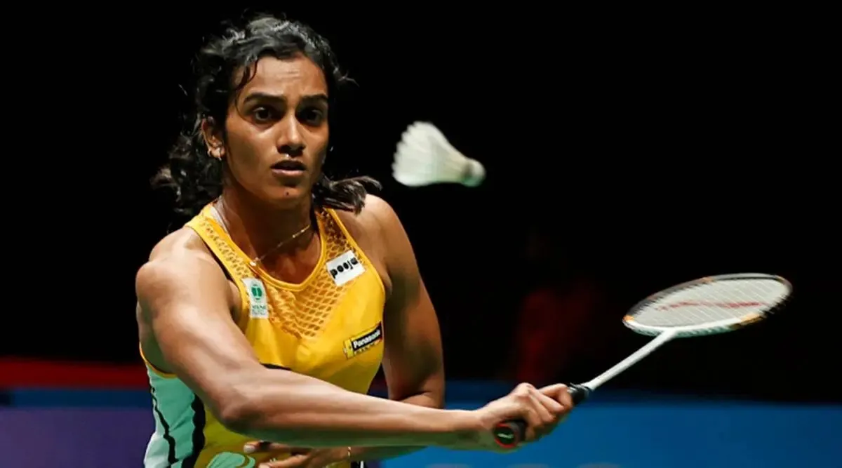 PV Sindhu Yellow Jersey Badminton Shot Wallpaper