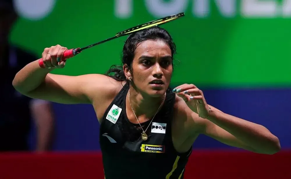 PV Sindhu Power Smash Badminton Wallpaper