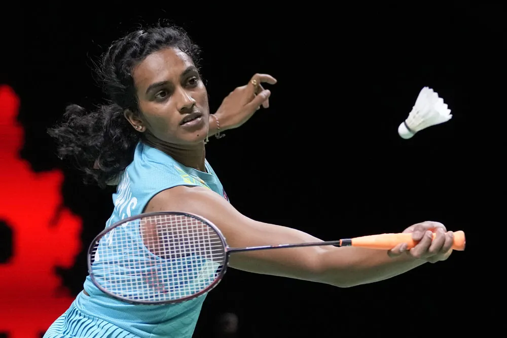 PV Sindhu Forehand Badminton Shot Wallpaper