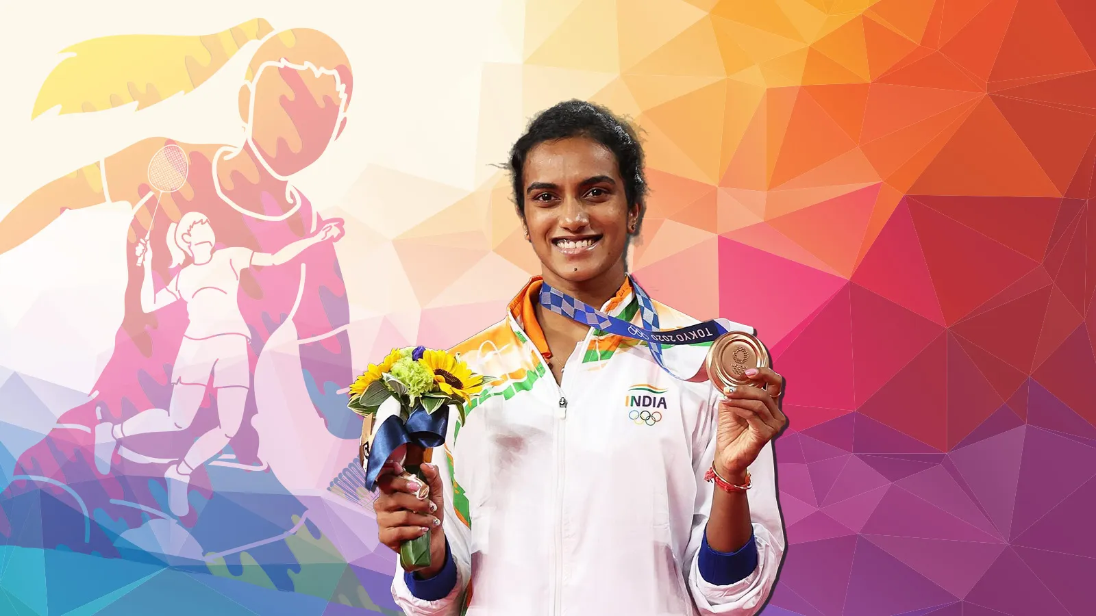 PV Sindhu Victory Celebration Art Wallpaper