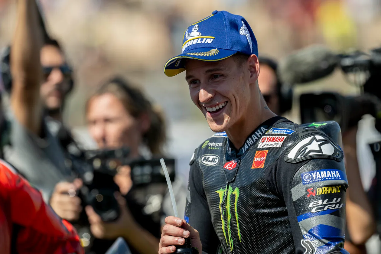 Fabio Quartararo Happy Podium Moment in MotoGP