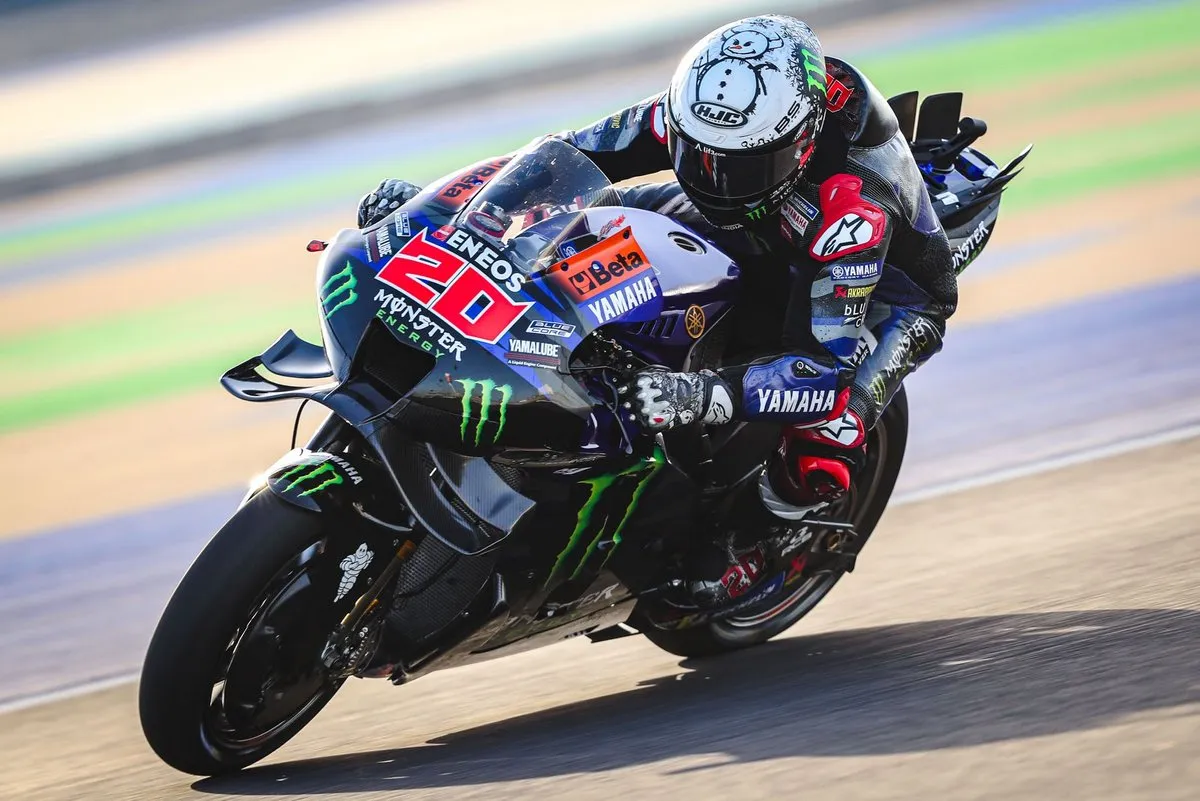 Fabio Quartararo Cornering on Yamaha Monster Energy Bike