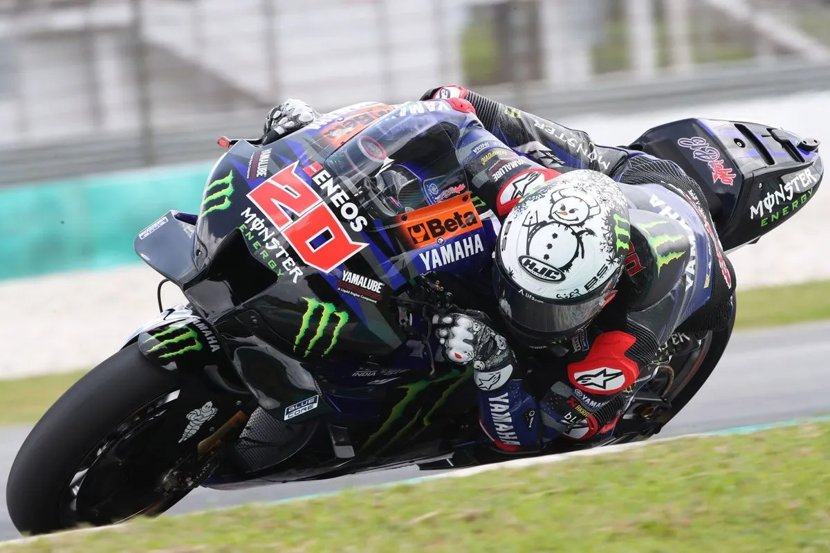 Fabio Quartararo Riding Yamaha MotoGP Bike on Track
