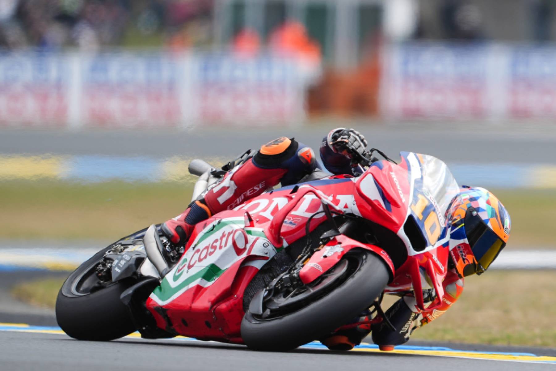 Luca Marini Leaning Through Corner on Track