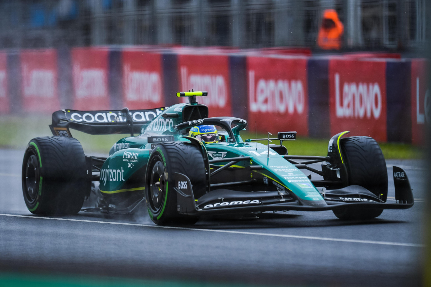 Fernando Alonso Racing in Wet Conditions
