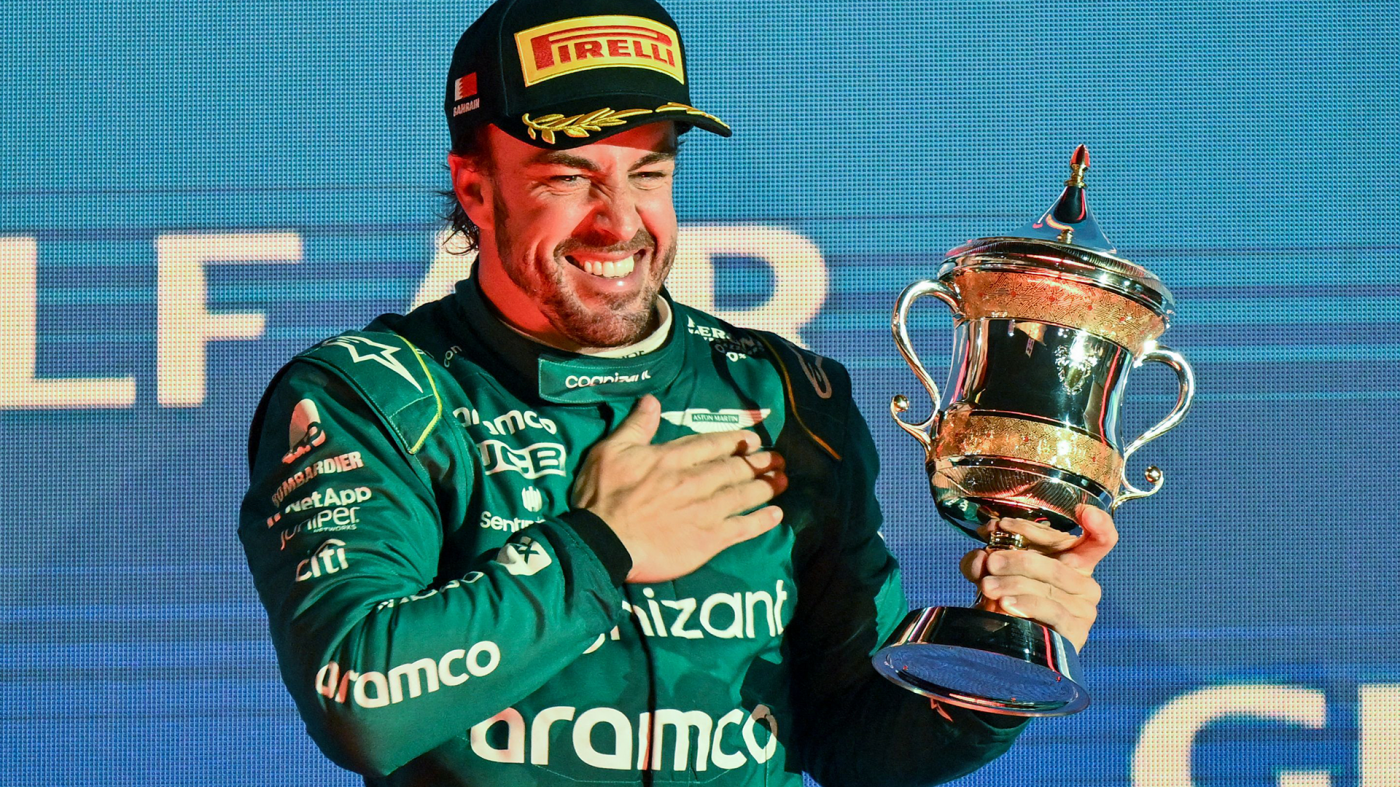 Fernando Alonso Celebrating on the Podium