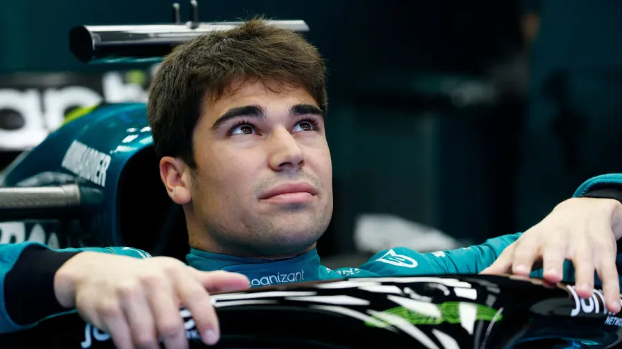 Focused Lance Stroll in the Garage