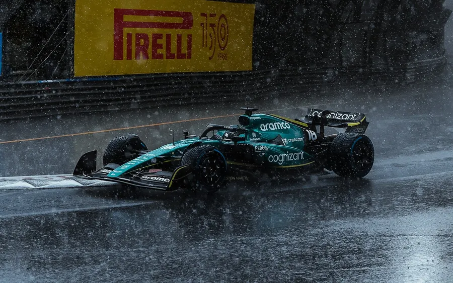 Lance Stroll Battles Wet Conditions