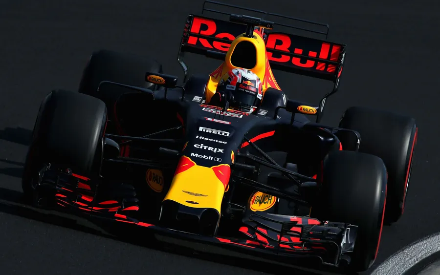 Red Bull Racing Car on Track with Max Verstappen