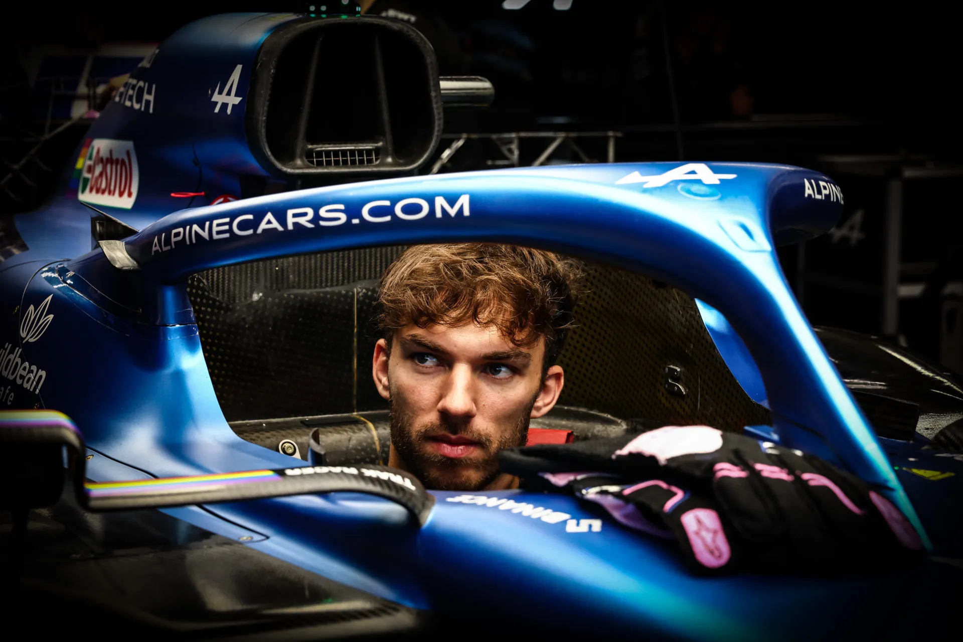 Pierre Gasly in Alpine F1 Car Cockpit