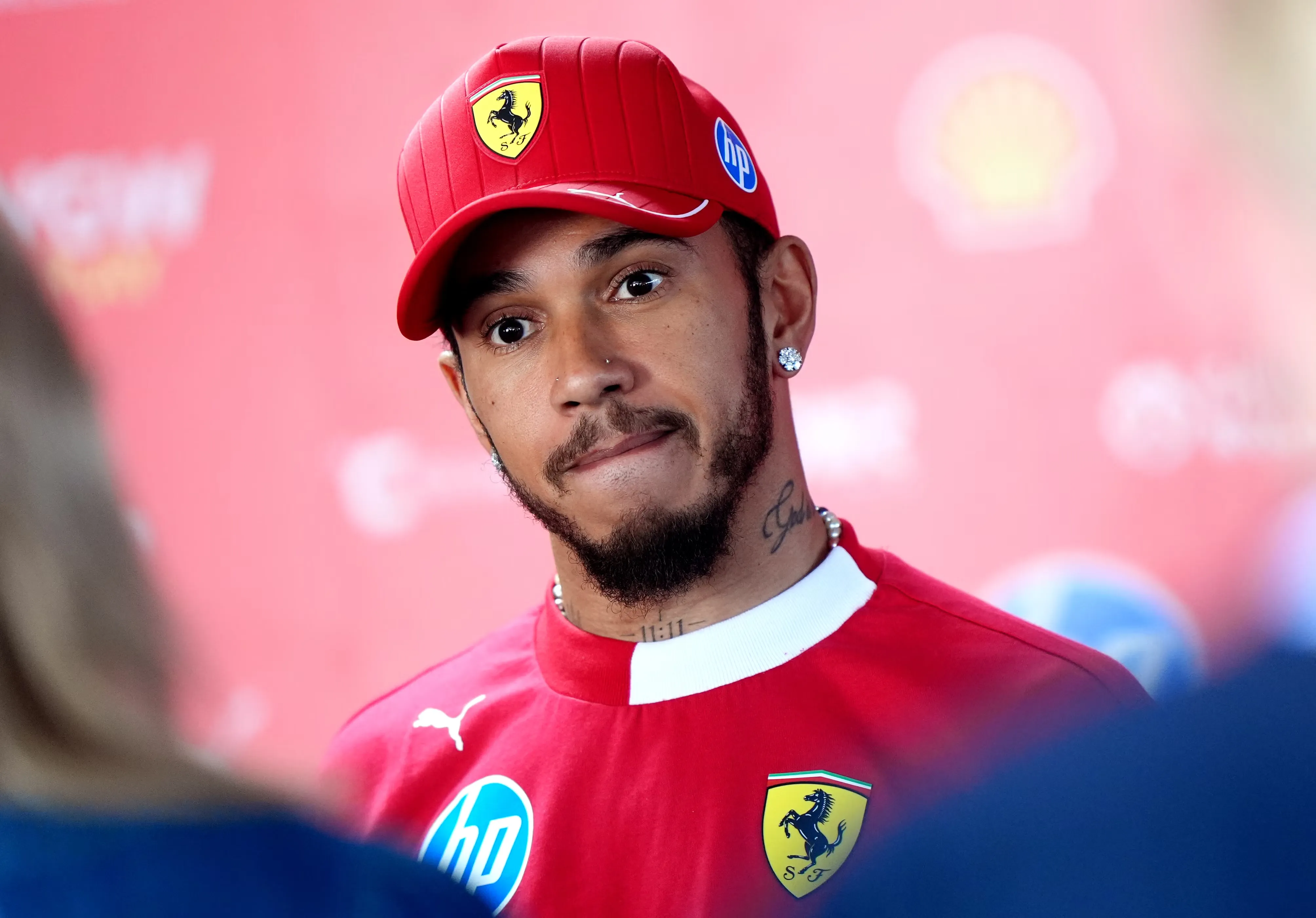 Lewis Hamilton in Ferrari Cap