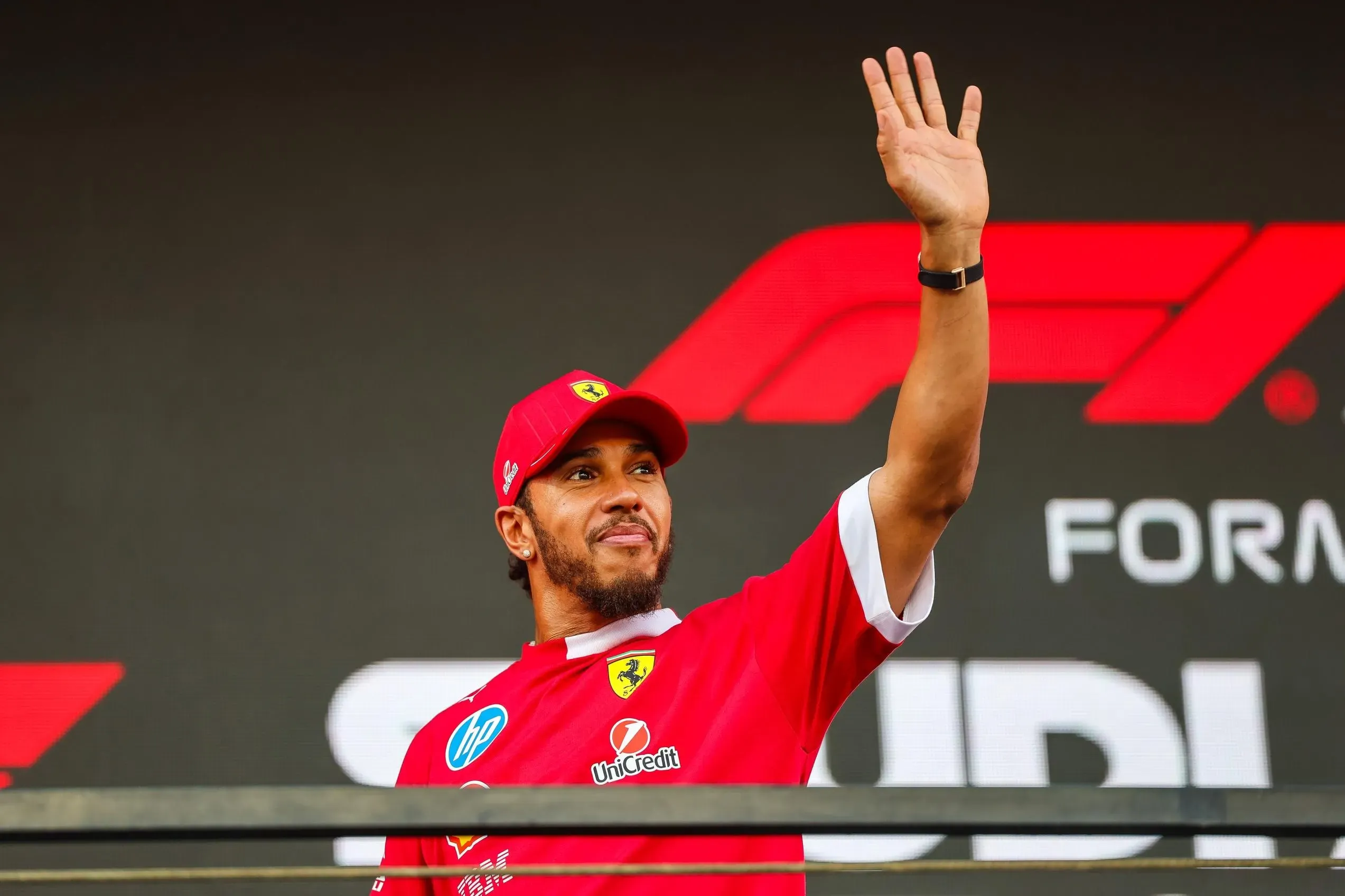 Lewis Hamilton Waving to Crowd