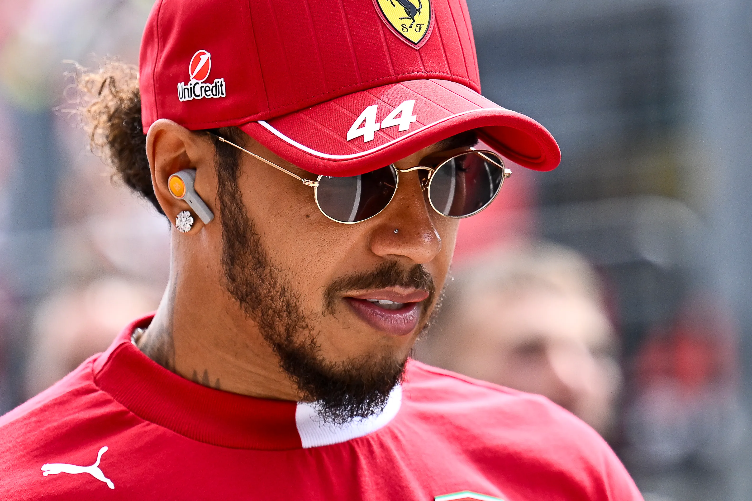 Lewis Hamilton in Ferrari Cap