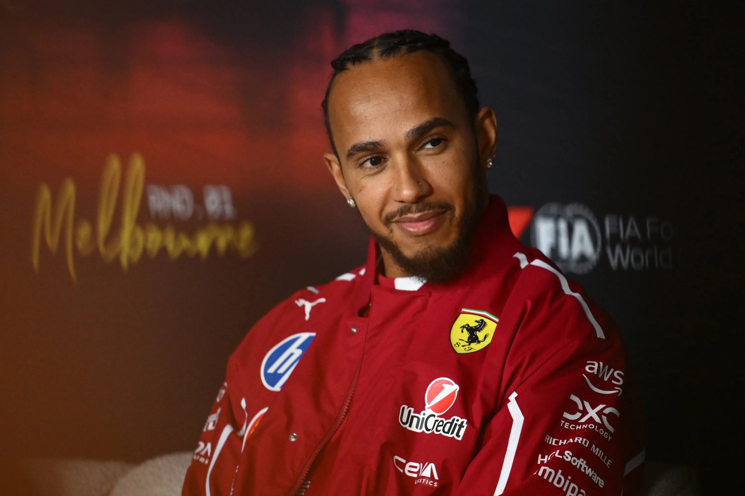 Lewis Hamilton in Ferrari Suit