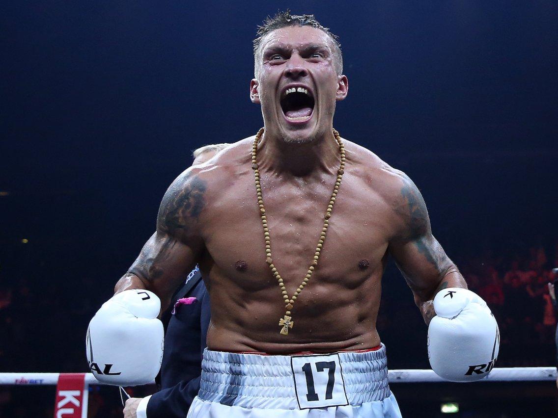 Oleksandr Usyk Shouts Victory in the Ring
